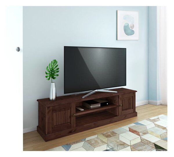 Hnedý TV stolík z borovicového dreva 45x40 cm Mille – Støraa