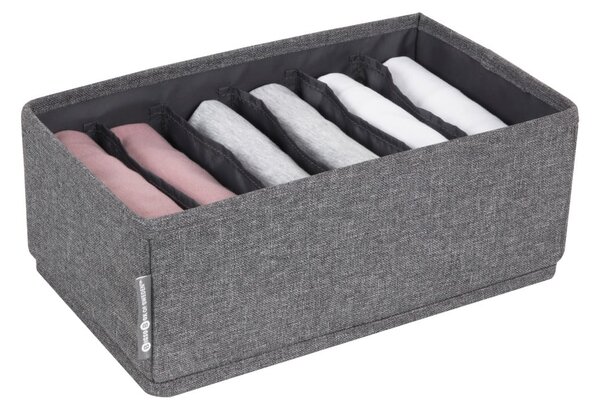 Sivý organizér do zásuvky s priehradkami Bigso Box of Sweden Drawer, 16,5 x 11 cm
