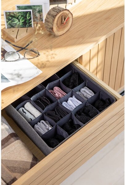 Sivý organizér do zásuvky s 16 priehradkami Bigso Box of Sweden Drawer