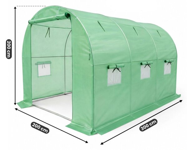 Ak furniture Záhradný fóliovník BEDDIE 200x300x200 cm zelený