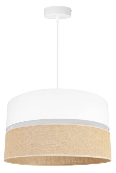 Závesné svietidlo Juta, 1x jutové/biele textilné tienidlo, (fi 40cm), w