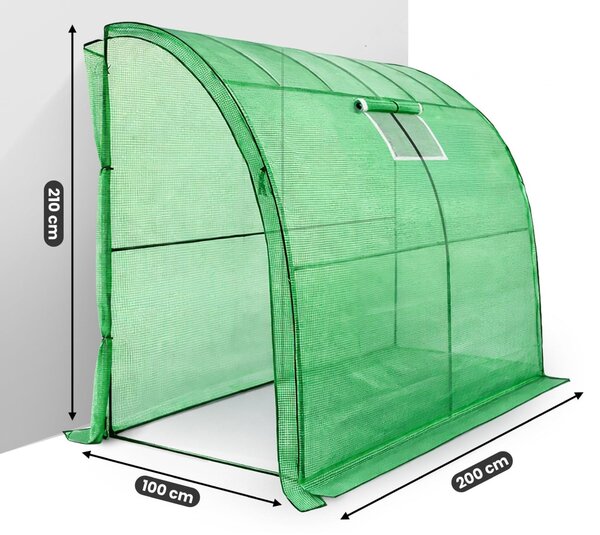 Ak furniture Nástenný záhradný fóliovník GOOLDIE 100x200x210 cm zelený