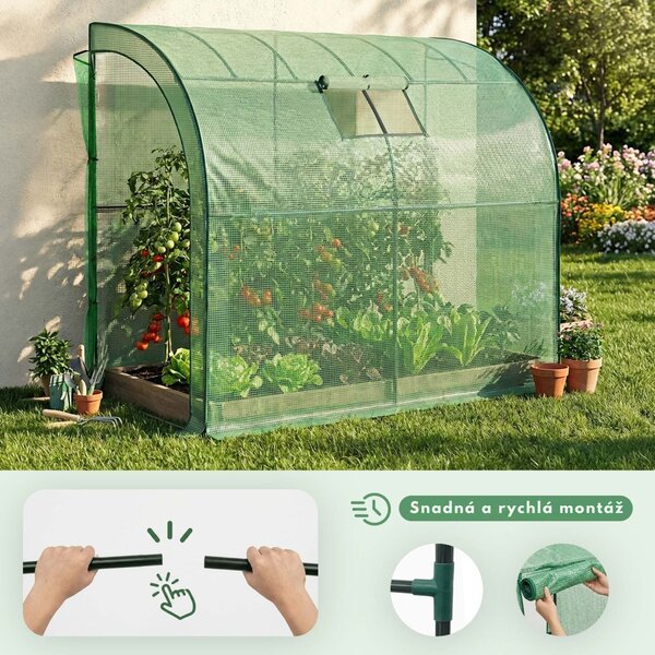 Ak furniture Nástenný záhradný fóliovník GOOLDIE 100x200x210 cm zelený