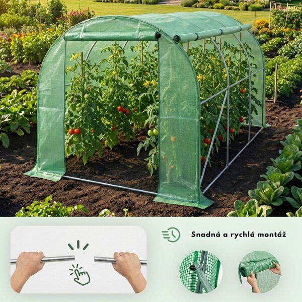 Ak furniture Záhradný fóliovník BEDDIE 200x300x200 cm zelený