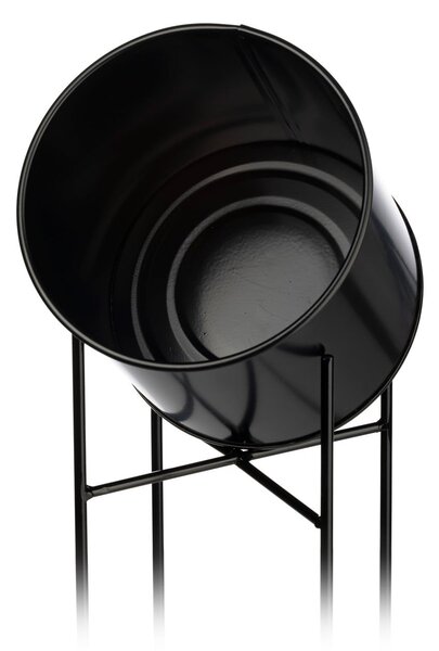 KOVOVÝ KVETINÁČ SO STOJANOM DARK 55X21 CM ČIERNA