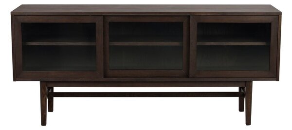 Hnedá vitrína v dekore duba s posuvnými dverami 170x75 cm Hazelton – Rowico