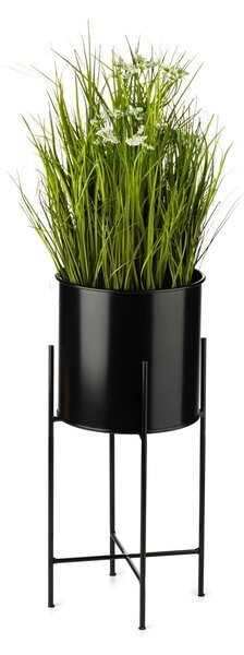 KOVOVÝ KVETINÁČ SO STOJANOM DARK 55X21 CM ČIERNA