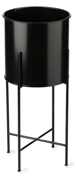 KOVOVÝ KVETINÁČ SO STOJANOM DARK 55X21 CM ČIERNA
