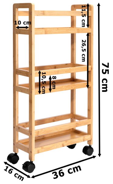 Pojazdný regál INAKI naturálny