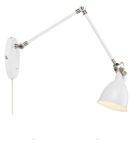 Biela nástenná lampa Markslöjd House, dĺžka ramena 84,5 cm