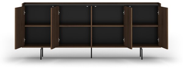 Elegantná komoda Zenar 200 cm so štyrmi dverami - orech / čierna