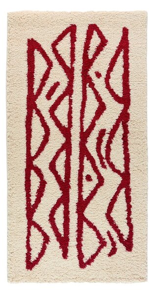 Krémovo-červený koberec Selection Morra, 80 x 150 cm