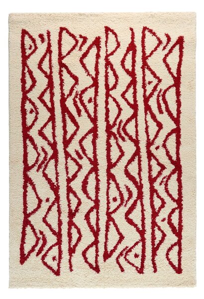 Krémovo-červený koberec Selection Morra, 140 x 200 cm
