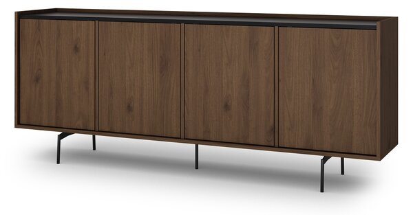 Elegantná komoda Zenar 200 cm so štyrmi dverami - orech / čierna
