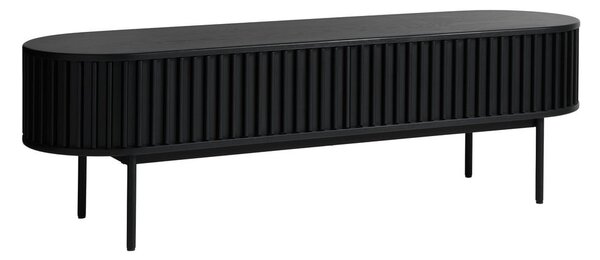 Čierny TV stolík v dekore duba 48x160 cm Siena – Unique Furniture