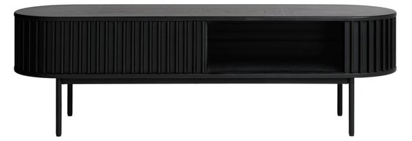 Čierny TV stolík v dekore duba 48x160 cm Siena – Unique Furniture