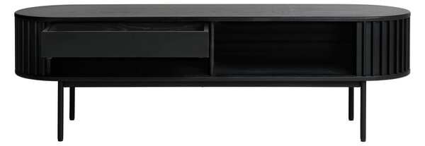 Čierny TV stolík v dekore duba 48x160 cm Siena – Unique Furniture