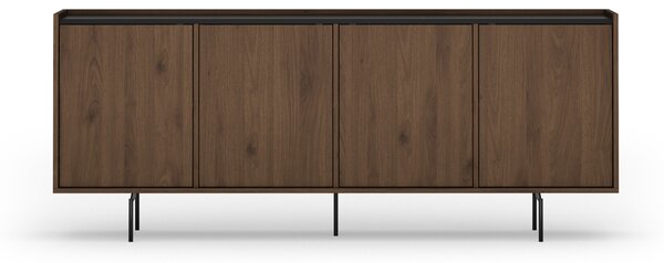 Elegantná komoda Zenar 200 cm so štyrmi dverami - orech / čierna