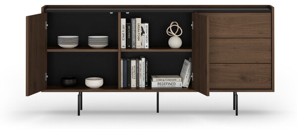 Elegantná komoda Zenar 170 cm so zásuvkami - orech / čierna