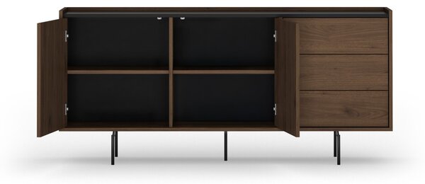 Elegantná komoda Zenar 170 cm so zásuvkami - orech / čierna