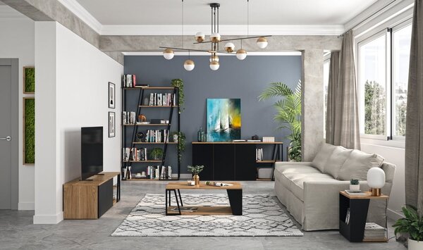 Konferenčný stolík s doskou v dekore orechového dreva 100x55 cm Albi - TemaHome