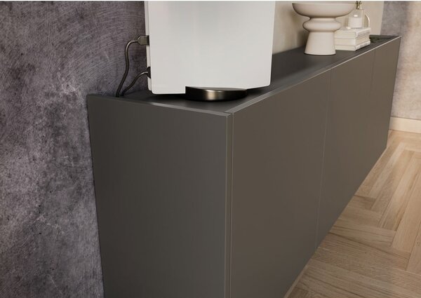 Antracitový TV stolík 138x45 cm Piana – Germania