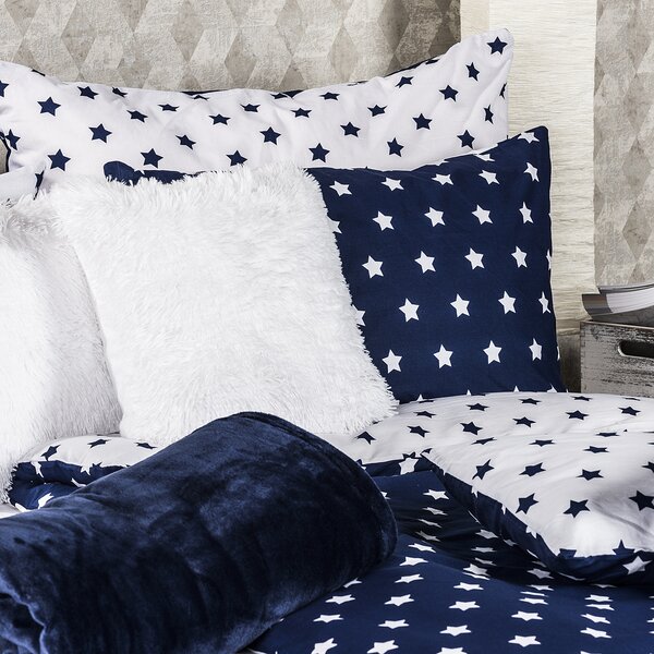 4Home bavlnené obliečky Stars Navy blue, 140 x 200 cm, 70 x 90 cm