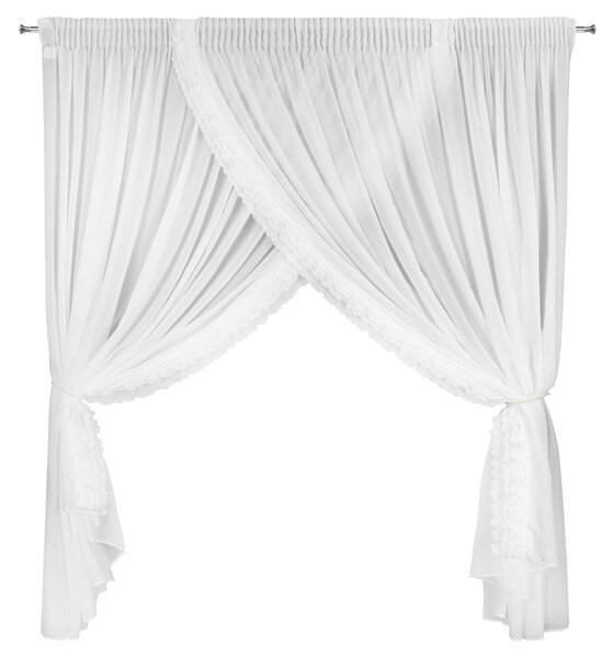ZÁCLONA NA PÁSKE LUISA 400X250 CM BIELA