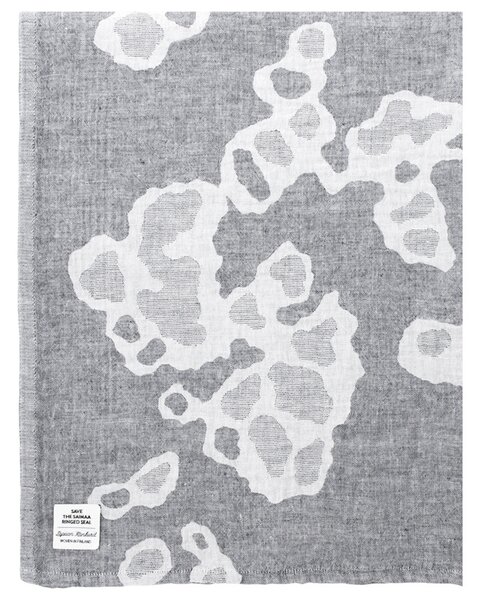 Ľanový uterák Saimaannorppa, bielo-sivý, Rozmery 48x70 cm