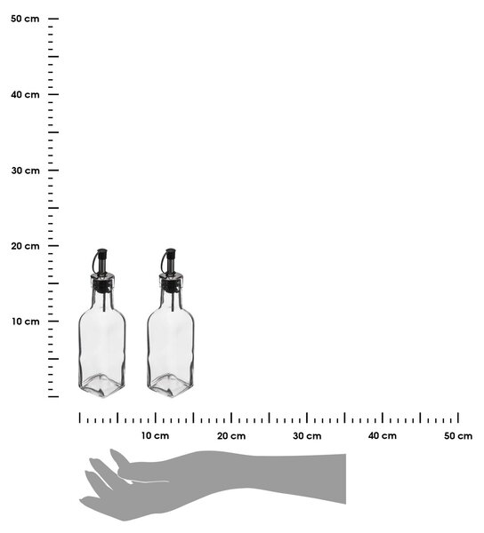 Sklenená fľaša na olej/ocot Twin 160 ml sada 2ks