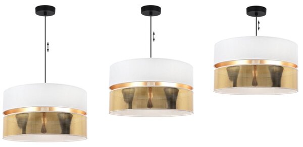 Závesné svietidlo Asti2, 1x PVC/biele textilné tienidlo, (fi 40cm), g, b