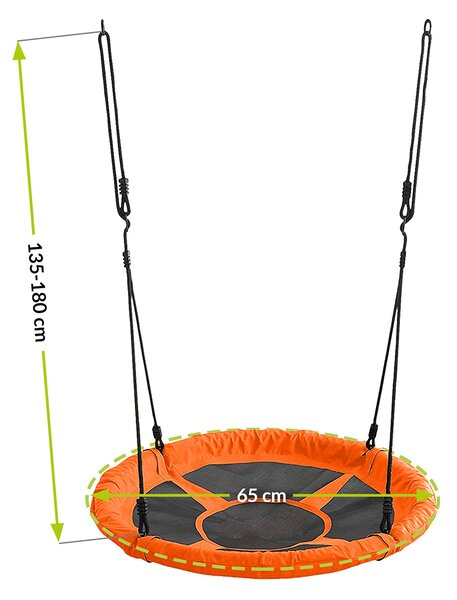 Detská hojdačka Nest 65 cm - čierna / oranžová