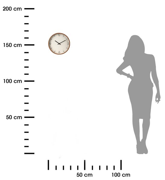 Nástenné hodiny Smart, béžová/hnedá