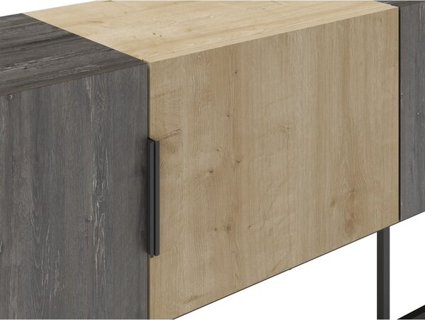 TV stolík v dekore duba v prírodnej farbe 200x55 cm Titan – Marckeric