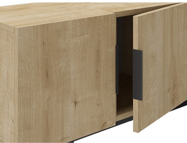 TV stolík v dekore duba v prírodnej farbe 140x55 cm Titan – Marckeric