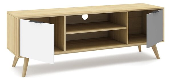 TV stolík z borovicového dreva v prírodnej farbe 140x53 cm Elfa - Marckeric