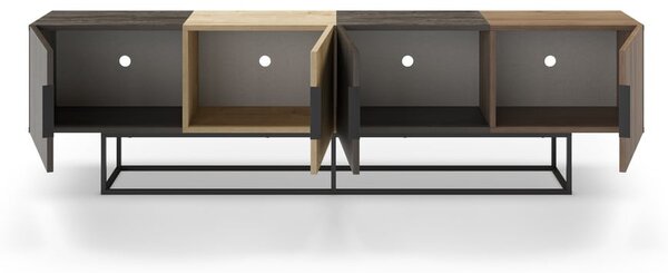TV stolík v dekore duba v prírodnej farbe 200x55 cm Titan – Marckeric