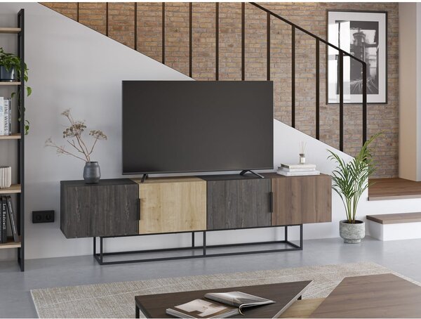 TV stolík v dekore duba v prírodnej farbe 200x55 cm Titan – Marckeric