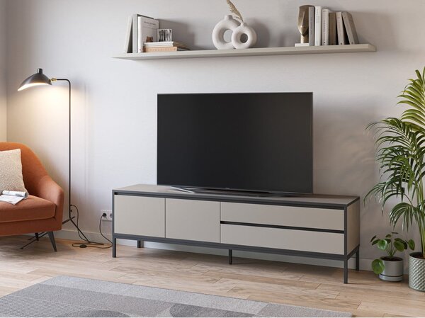 Sivo-béžový TV stolík 180x55 cm Lorenza – Marckeric