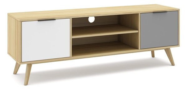 TV stolík z borovicového dreva v prírodnej farbe 140x53 cm Elfa - Marckeric