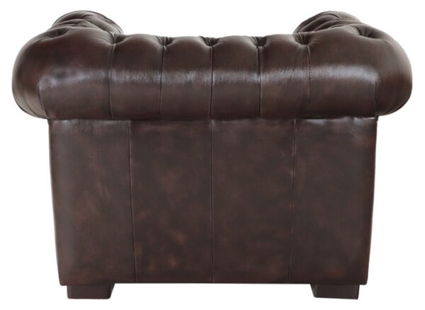 Pohovka jednomiestna Chesterfield Tiffy z pravej hovädzej kože Brown