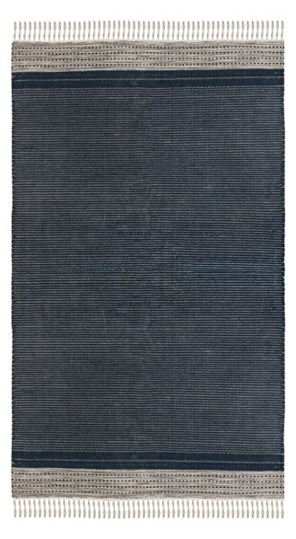 Tmavomodrý obojstranný vonkajší koberec z recyklovaného plastu Green Decore Civil, 80 x 180 cm