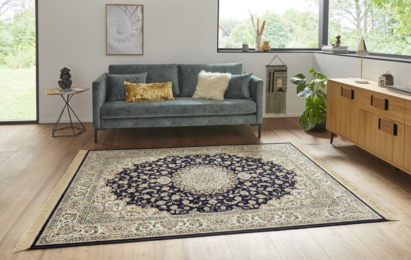 Hanse Home , Kusový koberec Naveh 104378 darkblue / Cream, 140x95, modrá, chodba / predsieň