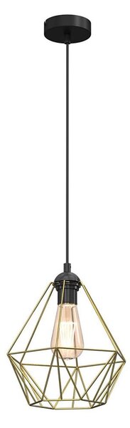 Luster na lanku BASKET 1xE27/60W/230V pr. 25 cm zlatá