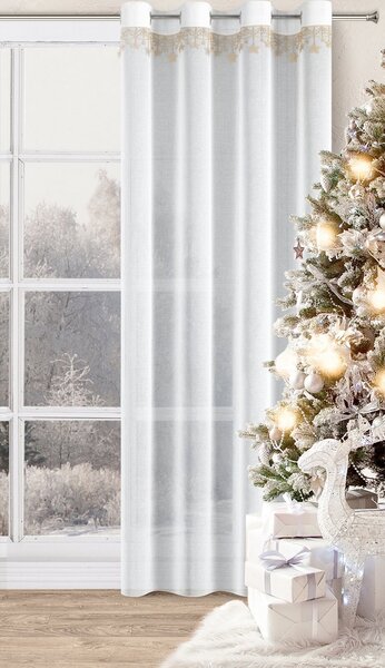 VIANOČNÁ ZÁCLONA NA KRÚŽKOCH XMAS 140X250 CM HVIEZDY