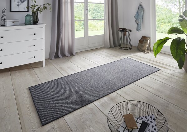 BT Carpet , Kusový koberec Bouclé 104435 Anthracite, 67x200, šedá, chodba / predsieň