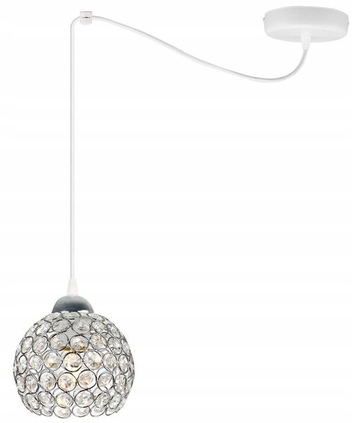 Závesné svietidlo Crystal Spider, 1x strieborné krištáľové tienidlo, (chrómové uchytenie), w