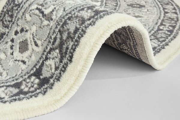 Hanse Home , Kruhový koberec Mirkan 104107 Cream / Grey, 160x160 (priemer) kruh, šedá, chodba / predsieň