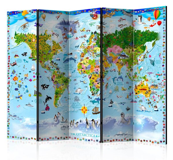 Paraván - Mapa sveta pre deti II 225x172