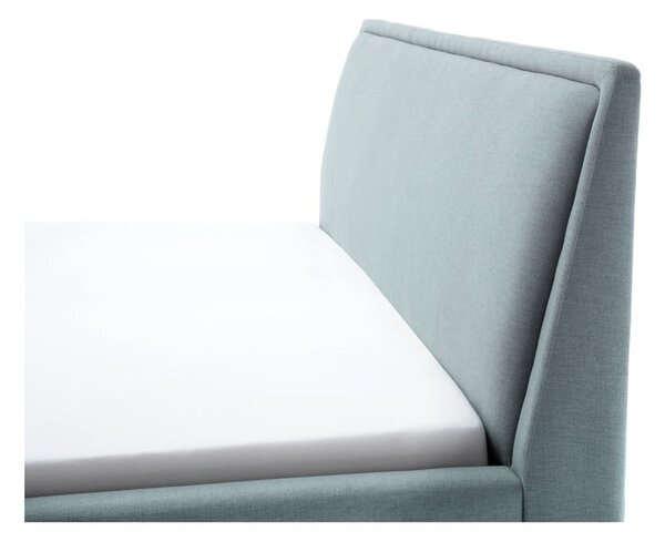 Modrá/sivá čalúnená dvojlôžková posteľ s úložným priestorom s roštom 160x200 cm Frieda – Meise Möbel